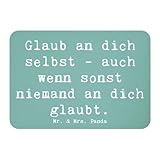Mr. & Mrs. Panda Magnet Spruch Glaube an Dich selbst - Geschenk, Selbstzweifel überwinden, inneres Potenzial, Motivmagnete, Selbstvertrauen, Gefühl,
