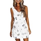 Generisch Sommerkleid Damen, Blusenkleid Damen Jugendweihe Kleider Festliche Für Boho Kleid Sommer Rock Damen Zeitreise Kostüm Cut Out Kleid Longshirt Mit Schlitz Party(1-Hell Grau,XL)