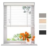 Radeco® Holzjalousie innen weiß 60 x 240 cm, 50mm lamellen von Bambus Holz, innenjalousie, Bambus holzjalousie, jalousien, Bambus Jalousie, Fenster j