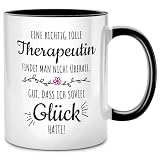 Seness Eine richtig tolle Therapeutin Tasse, Therapeut Geschenk, Psychologe Psychiater Geschenke, Physiotherapie Physiotherapeut Physio, Ergotherapeut, beste Kollegin, Kaffeebecher Kaffeetasse lustig