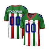 Personalisiertes American FootballTrikot Personalized Bedruckt Team Name & Number Custom Football Jersey Teamtrikot für Männer Frauen Jugend Unisex Schnelltrocknend Atmungsaktiv T Shirts(#C Green)
