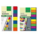 Sigel HN677 Haftmarker Transparent, 7 Farben, 280 Streifen im Format 12 x 50 mm & Sigel HN617 Haftmarker Film, Textstreifen, 1er Pack (400 extra schmale Streifen im Format 6 x 50 mm)