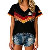 Fußball Trikot Damen 2026, Tshirt V Ausschnitt Große S-XXL für Football F