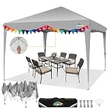 COBIZI Pavillon 3x3 Wasserdicht Stabil Winterfest, Wellige Traufe Pop Up Faltpavillon 3x3m mit One-Push | UV-Schutz 50+ | Outdoor Party Zelt Gartenpavillon Pavillion Klappbar 3x3m inkl.Tasche, G