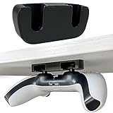 MyGadget 2X Halterungen PS5 / PS4 Controller unterm Tisch - 2 x Befestigungmethoden (Kleben oder Schrauben) - Horizontale Tischhalterung - Ständer in Schw