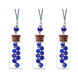 DELORIGIN 3 Stück Glasflaschen Anhänger Mit Bösem Blick Lampwork Perlen Hängendes Auto Charm Ornament Mit Elastischer Kordel Für Auto Rückspiegel Wanddek