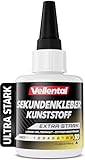 Sekundenkleber für Kunststoff extra stark 30g wasserfest, hitzebeständig & mit Nadel Verschluss gegen Austrocknung - Kunststoffkleber, Plastik Kleber für Kunststoff, Acrylg