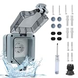 Außensteckdose Aufputz Steckdosen mit Deckel Steckdose Wasserdicht IP66 16A Wandsteckdose Außensteckdose Feuchtraum Garten Außenbereich Unterputz Steck