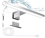 Hommie LED Spiegelleuchte Bad mit Schalter 30CM 5W 4000K Neutralweiß Aluminiumlegierung Spiegellampe Badezimmer Lampe 230V Schrankleuchte Schminklicht Spiegel Beleuchtung IP44 W