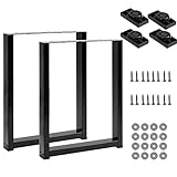 Thanaddo 2 Stück Tischbein Metall Möbelfüße für Sitzbank, Industrial Tischgestell Tischkufen, Tischbeine für DIY Sitzbank, E