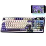RK ROYAL KLUDGE S98 Mechanische Tastatur mit Smart Display & Knopf, Top Mount 96% Kabellose Mechanische Tastatur BT/2.4G/USB-C, Hot-Swap-fähige, Software-Unterstützung, Massiver Akku, 98 T