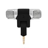 Annadue 3,5-mm-Stereo-Richtmikrofon, Tragbares Mikrofon, Kompatibel mit PC, Laptop, MD, DAT-Kamera, Tonaufnahme, Geräuschunterdrückung, Kleines Mikrofon, Plug-and-Play