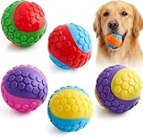 Pets & Play Quietschender Hundeball, 6 Stück, verbesserte langlebige Hundebälle, stark und stabil, federndes Gummi-Hundespielzeug für Training und Langeweile, Kauball, Multipack, Weihnachtsgeschenk