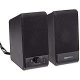 Amazon Basics - Computer-Lautsprecher für Schreibtisch-PC oder Laptop , USB-Betrieb, Schwarz, 7,1 x 8,1 x 13,4