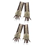 VALICLUD 2 Paar Halloween Party Requisiten Halloween Handschuhe Horror Handschuhe Wolfshandschuhe Wolfshandschuhe Wolfsk