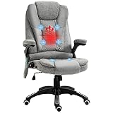 Vinsetto Bürostuhl mit Wippfunktion, Massagesessel mit Wärmefunktion, ergonomischer Chefsessel mit Massagefunktion höhenverstellbar, 120 kg Belastbar, G