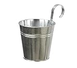Dehner Pflanztöpfchen mit Bügelhalter, Ø 14 cm, Höhe 14 cm, Zink, silb