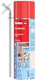 fischer Schnell-Montageschaum PU S 500, Bauschaum für Verfüllung, Dämmung & Isolierung, PU-Schaum inkl. Adapter für sofortigen Einsatz, 500
