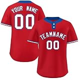 Personalisierte Baseball-Trikots Individuelles Baseballtrikot Druck-Namennummern Baseball-Shirts Baseball Sportuniform für Männer Frauen Jugendliche Button-Down Baseball Jersey Shirt Kleidung