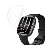 Carantee 4 Stück Schutzfolie für Panzerglas für Fitbit Versa 3/Sense/Sense 2, TPU Kratzfest Wasserdicht Fitbit Versa 3 Schutzglas, Kein Öl, Sensitive Touch HD Fitbit Versa 3/Sense 2 Display