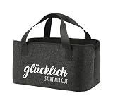 MC-Trend faltbare XL Filztasche mit lustigen Sprüchen aus 3 mm starkem Filz praktische Tasche zum Einkaufen Shoppen Aufbewahrung Einkaufstasche Shopper Shopping Bag Einkaufskorb Trag