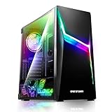 Spirit of Gamer - Clone 4 - PC Gehäuse RGB mit Durchsichtiger Wand Aus Gehärtetem Glas - Erstellen Sie Ihren Gaming PC - Tower Mittel Kompatibel ATX/MATX/ITX - 2 Lüfter Adressierbar 120mm E