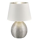 Reality Leuchten R50631089 Luxor, Tischleuchte, Keramik, E27, Silber, 24 x 24 x 35