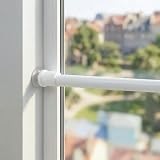 2 Stücks Klemmstange für Gardinen Gardinenstange zum Klemmen Spannstange, Ausziehbar, Kein Bohren oder Kleben für die Installation erforderlich, Länge 45-60cm (Weiß)