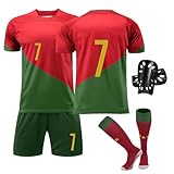 Sternstunde Trikot Sets Kinder, Hause/Auswärts Fußballtrikot für Kinder,Herren Jungen Fussball Jersey Football Trikots, Sportshirt Junge Football Training Tshirts Shorts (Rot, 6-7 Jahre)