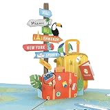 papercrush® Pop-Up Karte „Gute Reise“ (Welt Edition) - 3D Gutscheinkarte, Geldgeschenk für Urlaub in Bangkok, New York und Dubai, Besonderer Reisegutschein für Bali, Kapstadt und Sydney