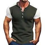 T-Shirt Herren Sommer Dünn Komfortabel Kurzarm Herren Das Neue All-Match Jugend Poloshirt Herren Einfarbig Slim Fit Revers Busines Casual T-Shirt Herren M-Army Green2 S