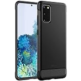 JETech Dünne Hülle für Samsung Galaxy S20 5G (2020), Dünne Handyhülle mit Stoßdämpfung und Kohlefaser Design (Schwarz)