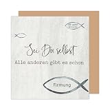 Edition Seidel Premium quadratische Glückwunschkarte zur Firmung mit Umschlag. Firmungskarte mit Spruch Karte Grußkarte Junge Mädchen Jugendliche Fisch (FIQ116 SW025)