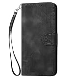Modische Retro-Schutzhülle, kratzfest, kompatibel mit Samsung Galaxy XCover7 XCover 7 SM-G556B, magnetische Klappabdeckung, Kartenfächer, Handyhülle (Schwarz, Samsung XCover7)