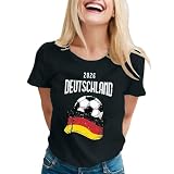 Deutschland Trikot 2026 Damen T-Shirt zur Fußball Germany Retro Fußball Trikot mit Deutsche Flagge Sports Football Fans T-Shirts Kurzärmeliges Trikot extra weich Fußball Shirts fur D