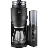 Melitta AromaFresh Pro X - Kaffeemaschine mit Mahlwerk, Filterkaffeemaschine mit Glaskanne und entnehmbarem Wassertank, für bis zu 10 Tassen Kaffee, schwarz/silb