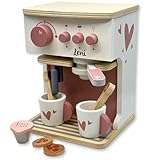 Kinderküche Kaffeemaschine rosa - personalisierbar I Handmade Holzspielzeug ab 3 Jahren I Label-Label Zubehör Spielküche I Geburtstagsgeschenk für Kinder I Spielzeug mit N