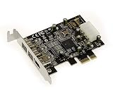 KALEA-INFORMATIQUE PCI Express Low Profile Firewire 800 und 400 IEEE1394A und IEEE1394B (PCIe x1) Controller-Karte - 2+1 Ausgänge mit TI Chipsatz XIO2213BZAY