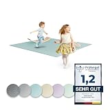 Ehrenkind® Krabbelmatte PRO | Extra dick und soft | Made in Germany | Spielmatte Baby |Oeko-Tex 100 | Größe 160x160cm NEBELBLAU