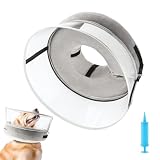 Aufblasbares Hundekegelhalsband für Hunde nach Operationen, 2-in-1 weicher, aufblasbarer Hundekegel mit manuellem Inflator und transparentem PVC-Anti-Leck-Schild, Hunde-Genesungs-Schutzhalsband (Grau,