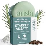 Arista Biotin & Rosmarin Festes Shampoo für feines Haar, Stärkendes Rosmarin Volumen Shampoo, Sorgt für Fülle und Schwung, Ohne Parabene, Sulfate und Silikone (80 g)