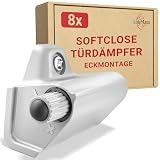 LouMaxx Softclose Türdämpfer 8er Set Möbeltürdämpfer grau – Schranktür Dämpfer – Soft close Türdämpfer Schrank zum Softclose nachrüsten von Schranktü