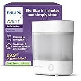 Philips Avent Sterilisator-Geschenkset – Elektrischer Dampfsterilisator mit Flasche und Saugerbürste, SCF291/00