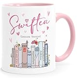 SpecialMe® Tasse Musik Fan Swiftea Geschenk personalisiert mit Namen Best of Album Geschenkidee Freundin Kollegin Familie Personalisiert w