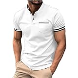 Generisch Poloshirt Herren Kurzarm Golf Hemd mit Stickerei Sommer T-Shirts Poloshirt Herren XXL Herren Shirt V Ausschnitt Herren T S