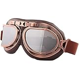 Motorradbrille Retro Winddicht Fliegerbrille Motorradbrille Herren Motocross Outdoor Sport (Braun)