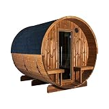Sentiotec Kaski 240 Panorama Canopy Fasssauna Außensauna aus Thermo-Kiefer Ø 220 x 240
