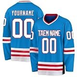 Hockey-Trikot, personalisierbar, mit Ihrem Namen, Team/Nummer, Hockey-Trikot mit Namen, geeignet für Geschenke für Kinder und Erwachsene, Stil 3 KAN0827A, blau, O