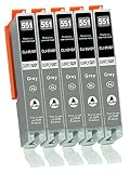 Supply Guy 5 Druckerpatronen mit Chip kompatibel mit Canon CLI-551 Grau Passend für Canon Pixma IP8700 IP8750 MG6300 MG6350 MG7100 MG7150 MG7500 MG7550