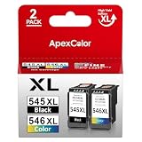 APEXCOLOR PG-545 CL-546 XL PG-545XL CL-546XL Ersatz für Canon Druckerpatronen 545 546 Multipack für Canon Pixma MX490 MX495 TR4550 TR4551 MG2550s MG2555s TS3150 TS3151 (Schwarz, Farbe)